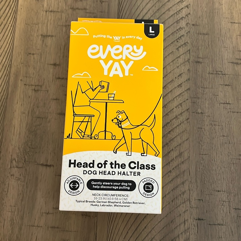 433 NWT Every Yay Head of the class Dog Head Halter